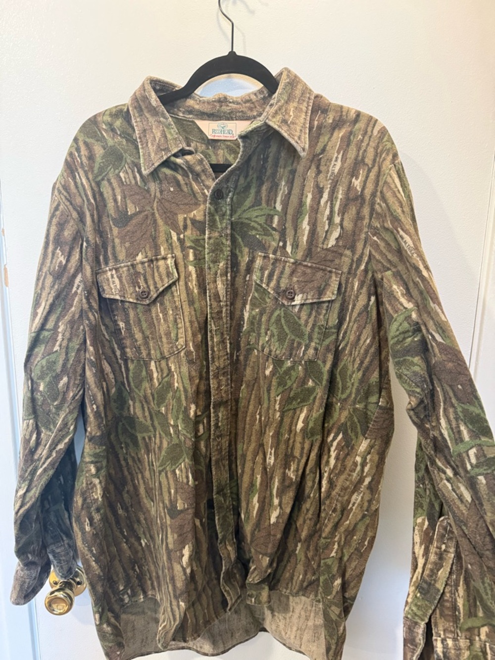 Vintage RedHead Brown & Green Camouflage Button-Up Field Jacket (plz read desc)